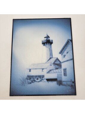 Vintage 2004 "Lighthouse" Artists Proof  Giclee Print On Canvas By John A. Wood